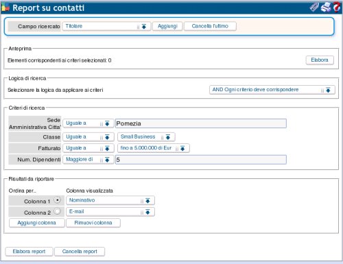 Report Contatti
